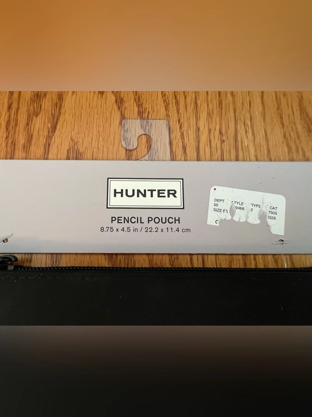 Hunter Black Leather Zip Pencil Pouch